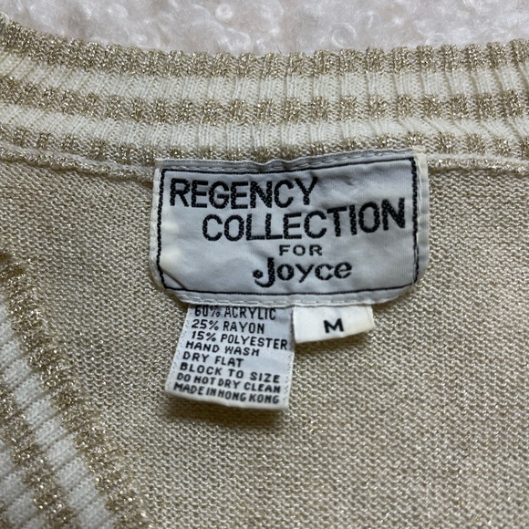 Vintage Regency Collection For Joyce Retro Sparkle Gold Sweater Size Medium - Picture 4 of 7